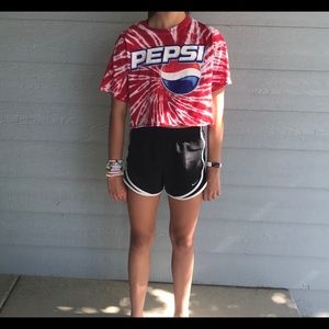 pepsi tie dye cropped shirt